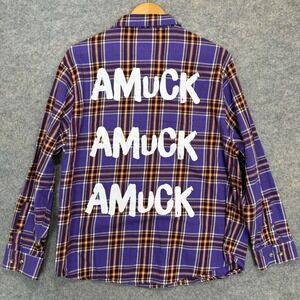 Disney Hocus Pocus Sarah Amuck Flannel Shirt Womens XL Purple Plaid Cakeworthy